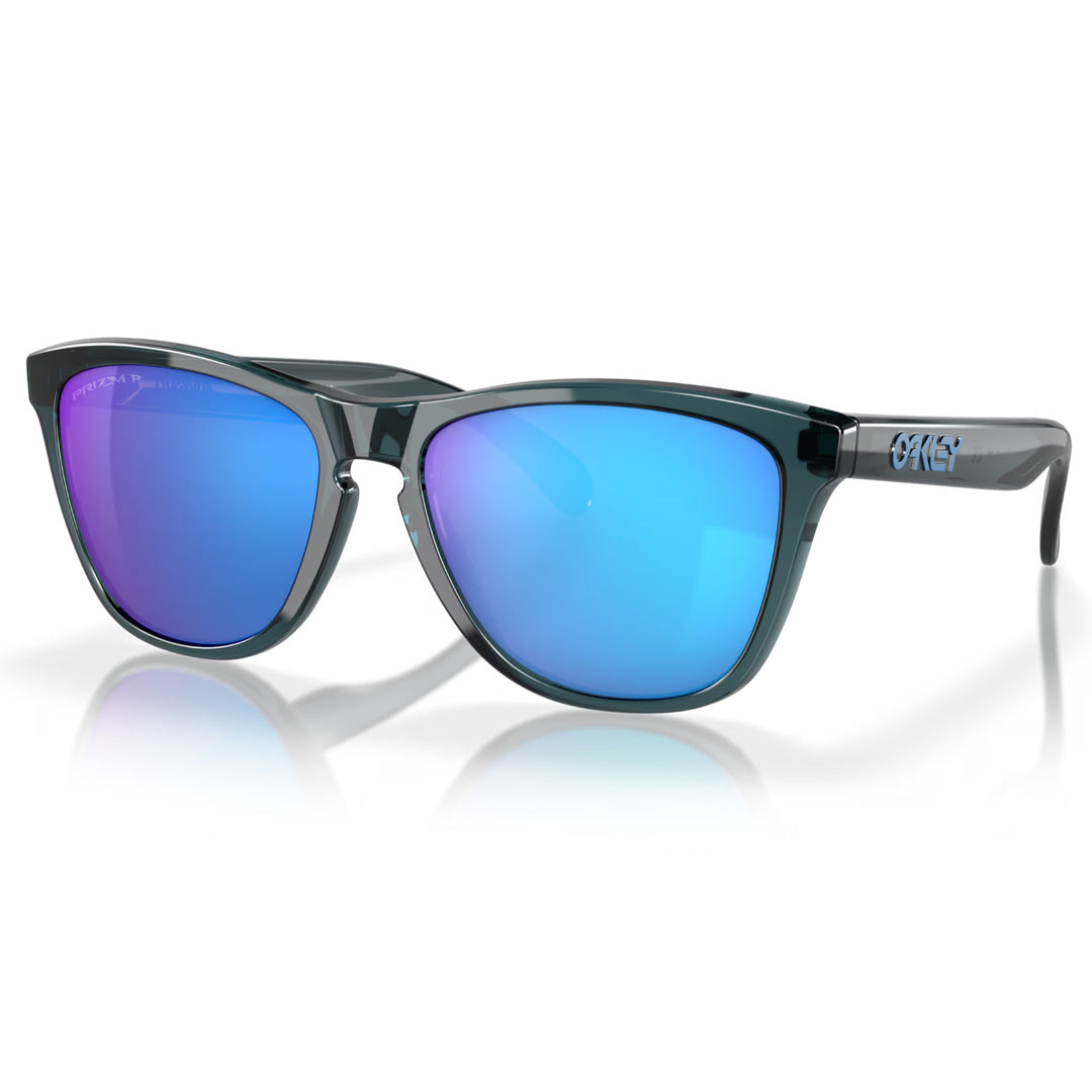 0OO9013-F655 Oakley Frogskins Sunglasses Crystal Black Frame with PRIZM Sapphire Polarized Lens