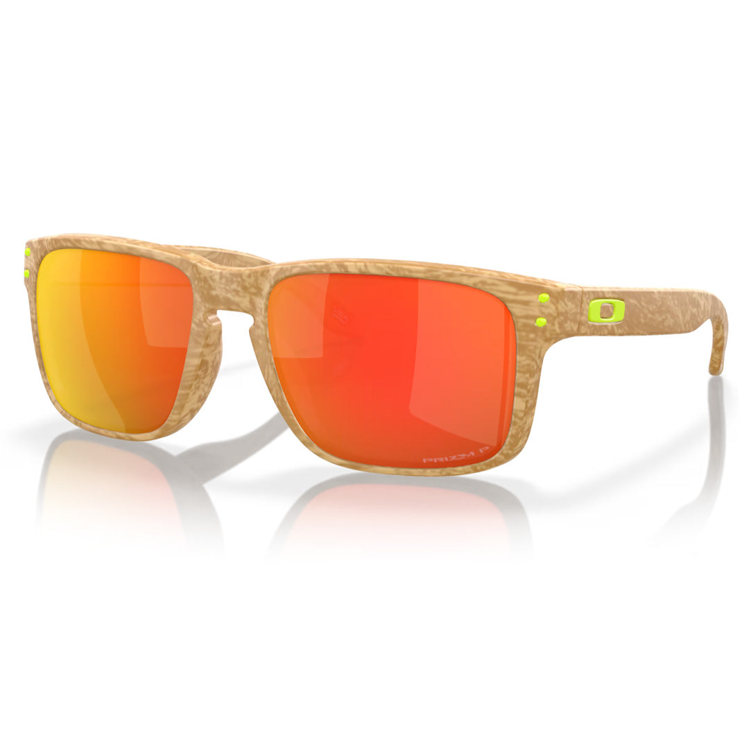 0OO9102-Y855 Oakley Holbrook Sunglasses Matte Stone Desert Tan Frame with PRIZM Ruby Polarized Lens